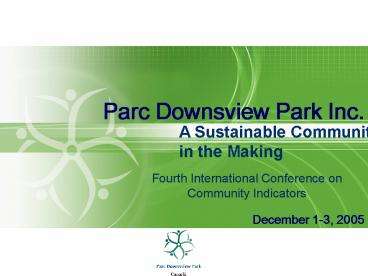 Parc Downsview Park Inc.