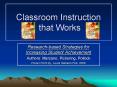 Classroom Instruction that Works PowerPoint PPT Presentation