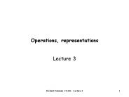 Operations, representations