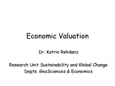 Economic Valuation