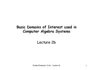 Basic Domains of Interest used in Computer Algebra Systems