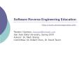 Software Reverse Engineering Education PowerPoint PPT Presentation