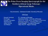 The Prime Focus Imaging Spectrograph for the