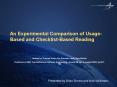 An Experimental Comparison of UsageBased and ChecklistBased Reading PowerPoint PPT Presentation