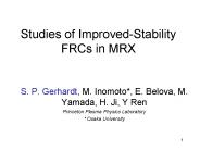 Studies of ImprovedStability FRCs in MRX