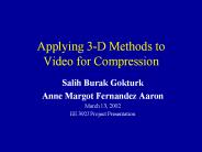 Applying 3-D Methods to Video for Compression