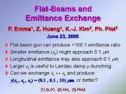 FlatBeams and Emittance Exchange