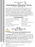 MiraCosta Colleges 2009 Field Evidence Technician Course P.O.S.T. Certified Plan IV PowerPoint PPT Presentation