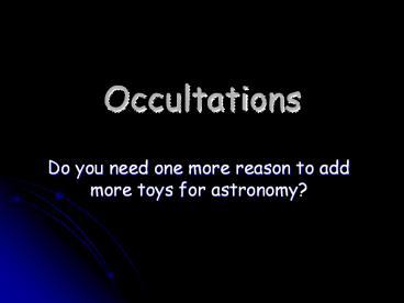 Occultations