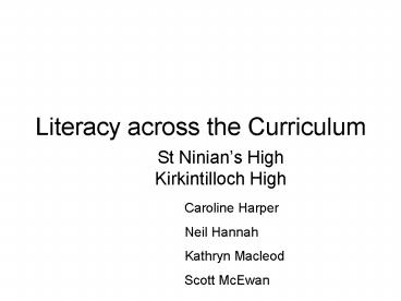 Literacy across the Curriculum