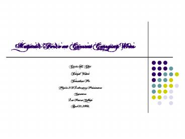 Magnetic Force on Current Carrying Wires