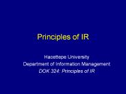 Principles of IR