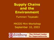 Supply Chains and the Environment