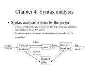 Chapter 4: Syntax analysis