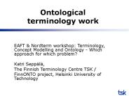 Ontological terminology work