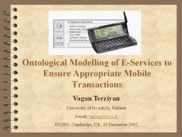 Ontological Modelling of EServices to Ensure Appropriate Mobile Transactions