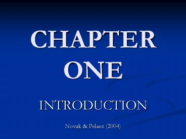 CHAPTER ONE presentation | free to view