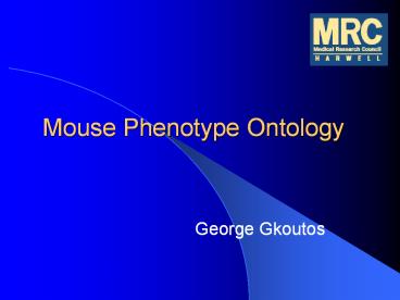 Mouse Phenotype Ontology