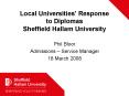 Local Universities' Response to Diplomas Sheffield Hallam University PowerPoint PPT Presentation