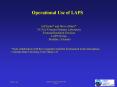 Operational Use of LAPS PowerPoint PPT Presentation