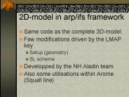 2Dmodel in arpifs framework