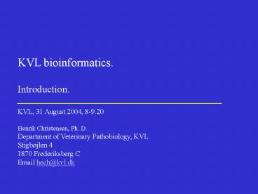 KVL bioinformatics.