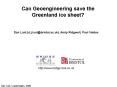 Can Geoengineering save the Greenland ice sheet PowerPoint PPT Presentation