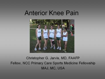 Anterior Knee Pain