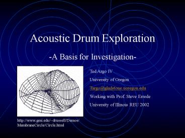 Acoustic Drum Exploration