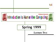 Introduction to Humanities Computing