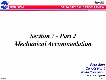 Section 7 Part 2 Mechanical Accommodation