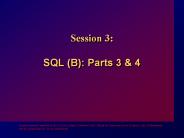 Session 3: SQL B: Parts 3