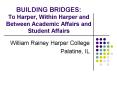 BUILDING BRIDGES: To Harper, Within Harper and Between Academic Affairs and Student Affairs PowerPoint PPT Presentation