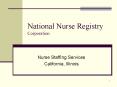 National Nurse Registry Corporation PowerPoint PPT Presentation