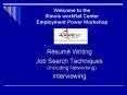 Welcome to the Illinois workNet Center Employment Power Workshop PowerPoint PPT Presentation