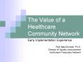 The Value of a Healthcare Community Network PowerPoint PPT Presentation