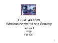 CSCD 439539 Wireless Networks and Security PowerPoint PPT Presentation