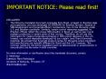 IMPORTANT NOTICE: Please read first PowerPoint PPT Presentation
