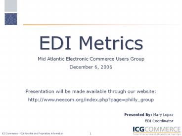 EDI Metrics