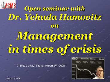 Open seminar with
