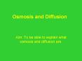 Osmosis and Diffusion PowerPoint PPT Presentation