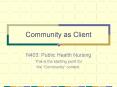 Community as Client PowerPoint PPT Presentation