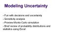 Modeling Uncertainty PowerPoint PPT Presentation