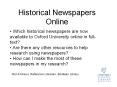 Historical Newspapers Online PowerPoint PPT Presentation