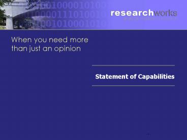 ResearchWorks Capabilities