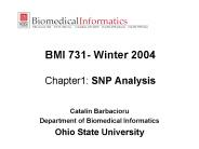 BMI 731 Winter 2004 Chapter1: SNP Analysis