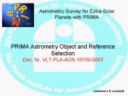 PRIMA Astrometry Object and Reference Selection Doc. Nr. VLTPLAAOS157590003