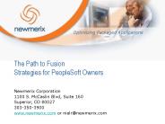 The Path to Fusion Strategies for PeopleSoft Owners