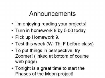 Announcements