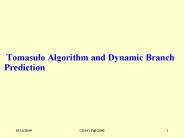 Tomasulo Algorithm and Dynamic Branch Prediction